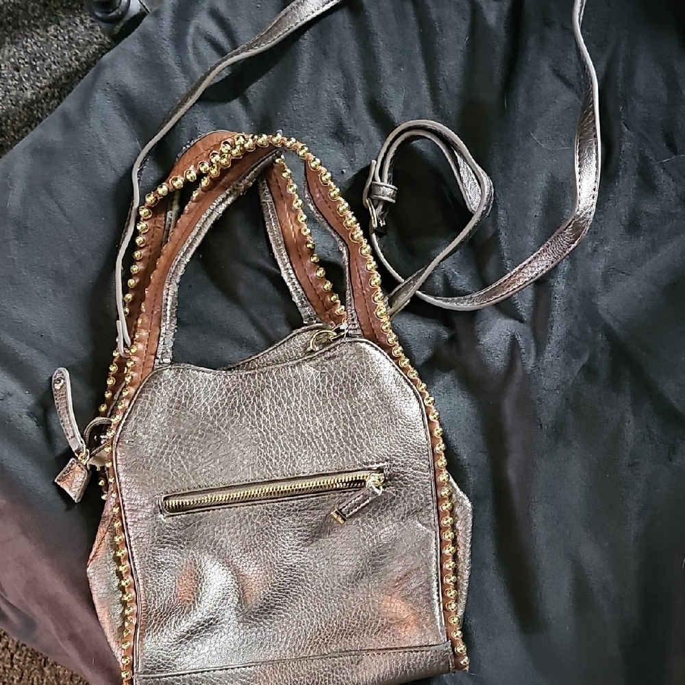 Stylish Metallic Silver and Brown Women's Bag
